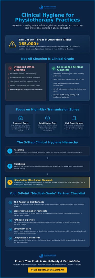 Physiotherapy Clinic Cleaning: The 2026 Hygiene & Compliance Guide for Melbourne Practices