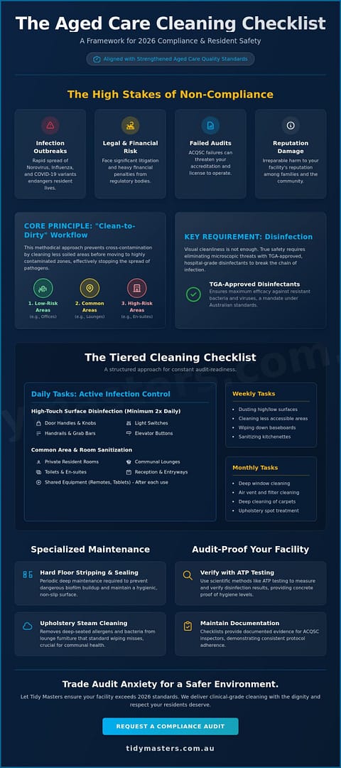 The Essential Aged Care Cleaning Checklist for Australian Facilities in 2026