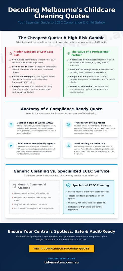 Childcare Cleaning Quotes Melbourne: The 2026 Guide to Value and Compliance