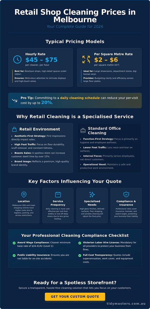 Retail Shop Cleaning Prices Melbourne: 2026 Cost Guide for Business Owners